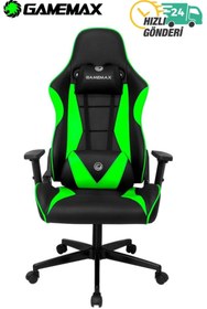 Resim GAMEMAX Bonzy Profesyonel Gaming Oyuncu Koltuğu Siyah / Yeşil 120kg Nefes Alabilir Pvc Deri 