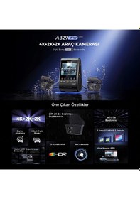 Resim Viofo A329ww 3 Kanal 4k Tır Ve Kamyon Araç Kamerası Ön 4k + Çift 2k Hdr Su Geçirmez Arka Kamera, Sony Starvıs 2 Sensör 