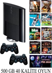 Resim Playstation 3 Süper Slim 500 Gb ( Yenilenmiş ) 2 Kablosuz Kol 40 Dijital Oyun Garantili Ürün 