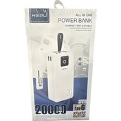 Resim Hepu Hp979 Dahili Çoklu Kablolu 20000 Mah Powerbank Beyaz BEYAZ 