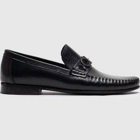 Resim Cabani Hakiki Deri Toka Detaylı Siyah Erkek Klasik Ayakkabı - Siyah 