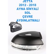 Resim Volkswagen Jetta 2012 - 2018 Ayna Sinyali Sol Şoför Tarafı Çevre Aydınlatmalı - 3C8949101E 