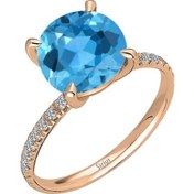Resim Sirius Pırlanta Ve Mavi Topaz Taşlı Mare Yüzük 0802R0024 