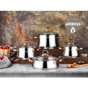 Resim Oregon Bakır Saplı 8 Parça Tencere Seti Ore-6282 