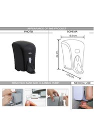 Resim Omnipazar Vialli F6MB Medical Köpük Sabun Dispenseri 1000 ml Siyah 