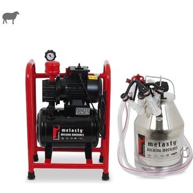 Resim Melasty Koyun Süt Sağma Tek Güğüm Üniteli Sabit Sistem Paslanmaz Güğüm - Silikon Memelik Yağlı Pompa 