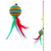 Resim Patiderm Toplu ve Tüylü 50 CM Kedi Oltası Çok Renkli 