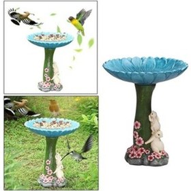 Resim Lijinxu Bahçe Kuş Banyosu Heykeli Antik Yard Yard Birdfeeder 
