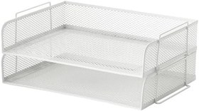 Resim IKEA 2 Katlı Evrak Rafı MeridyenDukkan Düzenleme Metal Raf Beyaz 