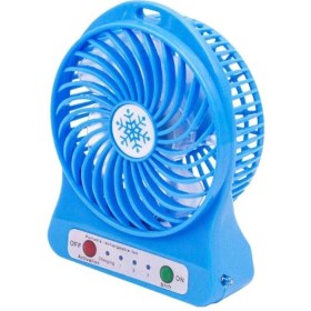 Resim pazariz Masa Üstü Şarjlı Mini Vantilatör 3 Kademeli Usb Mini Fan Mavi 