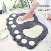 Resim 1 adet Ultra-Yumuşak Polyester Banyo Matı, Kaymaz Kauçuk Tabanlı - Makinede Yıkanabilir, Süper Emici, Ev, Mutfak, Çamaşır Odası için Rahat Duş Halısı - İç Mekan Zemin Dekoru, Banyo Matı 
