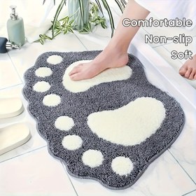 Resim 1 adet Ultra-Yumuşak Polyester Banyo Matı, Kaymaz Kauçuk Tabanlı - Makinede Yıkanabilir, Süper Emici, Ev, Mutfak, Çamaşır Odası için Rahat Duş Halısı - İç Mekan Zemin Dekoru, Banyo Matı 
