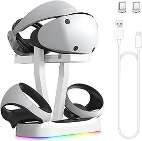 Resim PS VR2 Şarj İstasyonu, PS VR2 için Çift Hızlı Şarj Dock, Led Göstergeli PSVR2 Şarj İstasyonu, Kulaklık Ekran Standı 