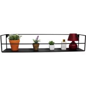 Resim GO DEKOR Iskandinav Tekli Metal Dekoratif Duvar Raf Modeli - Siyah 