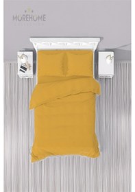 Resim More Home Tek Kişilik Yorgan Kılıfı + Yastık Kılıfı Sarı 
