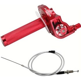 Resim Hightower Ayarlanabilir Cnc Dirt Bike Motor Gaz Kolu Kırmızı Grip Ve Tel Seti 