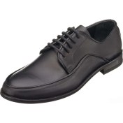 Resim Costo Shoes 45,46,47,48,49,50 Numaralarda NV2126 Siyah Deri Neolit Taban Büyük Numara Erkek Klasik Ayakkabı 