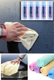 Resim Bundeba Clean Cham Sentetik Güderi Temizlik Bezi Araç Temizleme Bezi Microfiber Soft Kumaş Lüks ( 5 Adet ) 