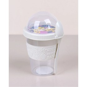 Resim Pazariz Meyve Hazneli - Kaşıklı Portatif Yoğurt Kabı 600 ml Fildişi 