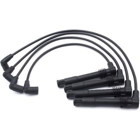 Resim Yaleker Volkswagen Golf İçin Silikon Malzemeden Yapılmış Siyah Renkli 4 Parçalı Ateşleme Kablosu Seti 