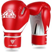 Resim Dofolink Kırmızı 10 Oz Boks Eldiveni, İnek Derisi Ve Ekstra Kalın Dolgu İle Sandbag Antrenmanı İçin Tam Koruma, Çarpma Emici, Büyüklük Seçenekleri 