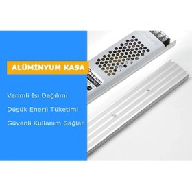 Resim 100w 5a Ultra Slim Şerit Led Trafosu 5 A Trafo 