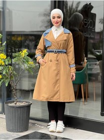 Resim Esre Store 44100 - Renk Detaylı Tesettür Trençkot Camel C-3 
