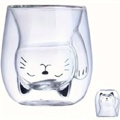 Resim 1 adet, Sevimli Kitten Cam Kahve Kupa, 200ml Isıya Dayanıklı Çift Cidarlı Espresso Kahve Fincanları, Isı Yalıtımlı Su Bardağı, Yaz Kış Drinkware, Doğum Günü Hediyeleri 