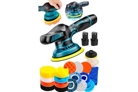Resim Proxtech Orbital Kablosuz Akülü Lityum 2x Batarya 6 Devir Ayarlı Detay Pasta Cila Polisaj Makinesi Ful Set 