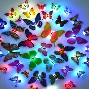Resim Renkli Parlayan Kelebek Gece Lambası - 3D LED Duvar Stickerı - Pil ile Çalışan Oda Dekorasyonu Paskalya Hediyesi Cadılar Bayramı, Yılbaşı Hediyesi 