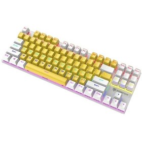 Resim Xunfox K80 87 Tuşlu Kablolu Aydınlatmalı Mekanik Oyuncu Klavye 