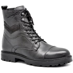 Resim Pepita 4307 Bağcık Ve Fermuarlı Deri Erkek Postal Bot Siyah 