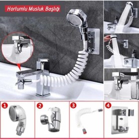 Resim Ayarlanabilir Hortumlu Hareketli Banyo Mutfak Lavabo Musluk Duş B Diğer