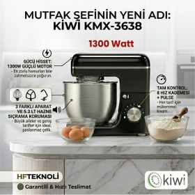 Resim Kiwi Hamur Yoğurma & Stand Mikser 5,3 Lt 1300W Mutfak Şefi + Dijital Mutfak Tartısı Hediye 