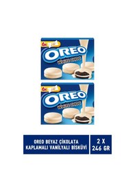 Resim Oreo Beyaz Çikolata Kaplamalı Vanilyalı Bisküvi 2 x 246 G 