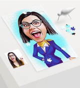 Resim Kişiye Özel Hostes Karikatür 240 Parça A3 Puzzle - 2 