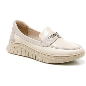 Resim Oxford Klasik Kadın Mar-25y-192-208 John May Bej Kırışık Rugan Bej 