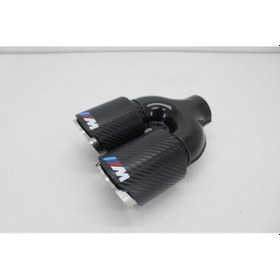 Resim Akrapoviç Çiftli Karbon Egzoz Ucu M Logolu 2x90 Parlak Sağ 