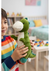 Resim Yeşil Sevimli Dinozor Peluş Oyuncak 40 Cm Uyku Arkadaşı Hediyelik Çok Renkli 