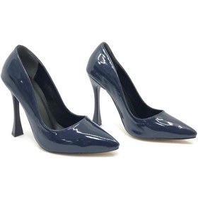 Resim Feles 10 Cm Topuklu Stiletto Kadın Topuklu Ayakkabı Lacivert 