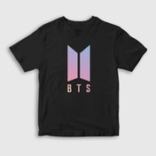 Resim Presmono Unisex Çocuk Siyah Purple Bts T-shirt 22512tt 