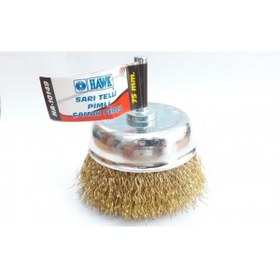 Resim mikudesign HA10149 Pimli Sarı Tel Çanak Fırça 75 mm 