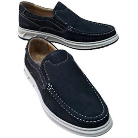 Resim Wexperon W380 Erkek Hakiki Deri Bağcıksız Loafer Comfort Ayakkabı Nubuk Siyah Siyah 