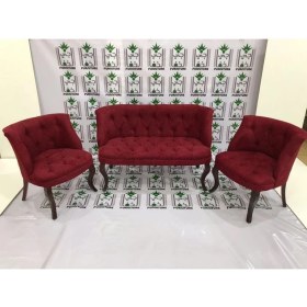 Resim Esertrade Çay Seti Koltuk Takımı Özel Nubuk Kumaş 2+1+1 