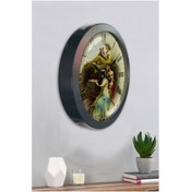 Resim Bahat Salon Ofis Duvar Saati Gri Metal Çerçeve 36 Cm 