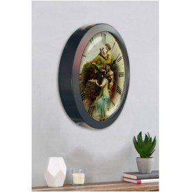 Resim Bahat Salon Ofis Duvar Saati Gri Metal Çerçeve 36 Cm 