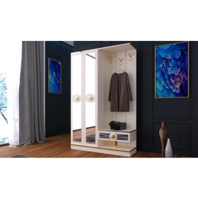 Resim Kamer Krem 2 Kapılı Portmanto 
