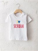 Resim LC Waikiki Bisiklet Yaka Kısa Kollu Baskılı Pamuk Erkek Bebek T-Shirt 