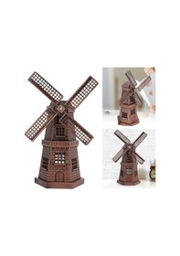 Resim Vintage Metal Hollanda Yel Değirmeni Biblo Antik Bakır 17 Cm 