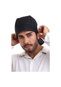 Resim Kuyruklu Kot Bone - Siyah-7401 